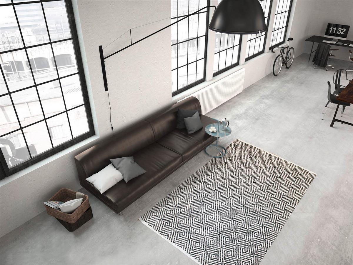 Flachwebteppich Aperitif Grau, 160x230 cm - Grau, KONVENTIONELL, Textil (160/230cm)