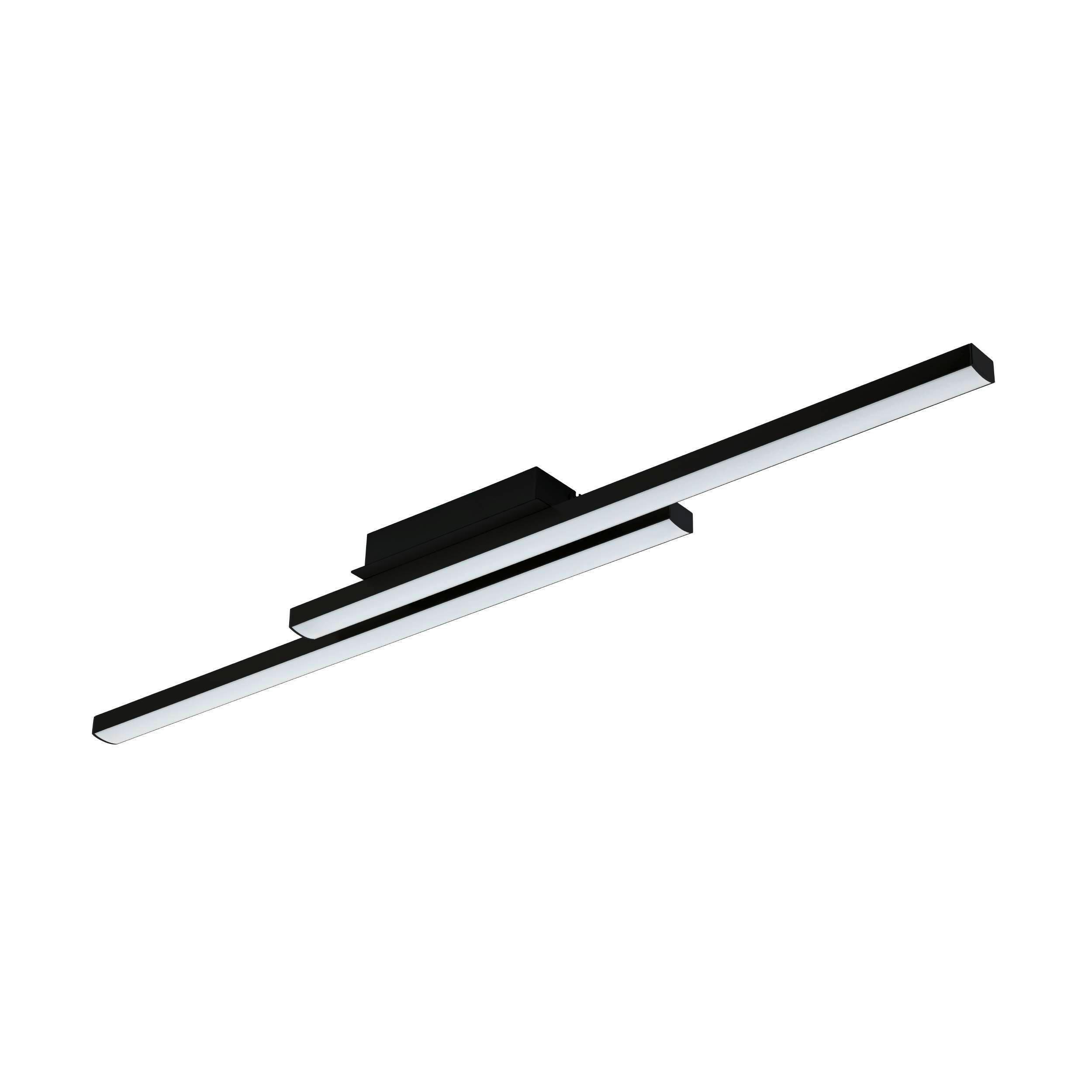 Deckenleuchte Fraioli L: 105,5 Cm Mit Smartphone-Steuerung - Schwarz/Weiß, Design, Kunststoff/Metall (105,5/12/6,5cm) - Eglo