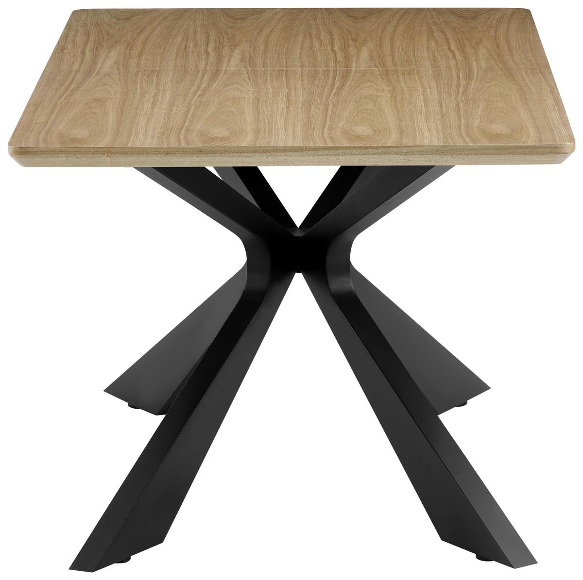 Esstisch Lulea Eichefarben/SchwaezL:160-210cm - Eichefarben/Schwarz, MODERN, Holz/Holzwerkstoff (160/210/90/76cm) - P & B