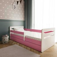 Kinder-/Juniorbett Tomi Pink/Weiß B: 80cm - Pink/Birkefarben, MODERN, Holz/Holzwerkstoff (80/160cm) - MID.YOU