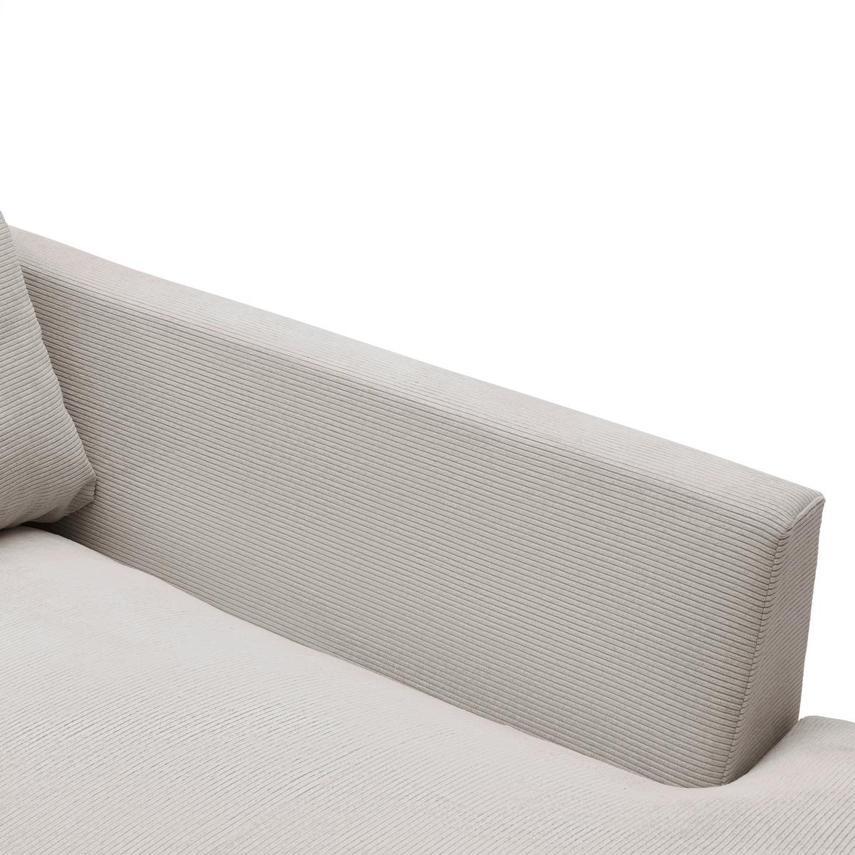 Rohová sedačka PEDRO, pravá, béžová, s vankúšmi - čierna/béžová, Modern, textil/plast (300/83/190cm) - Mömax