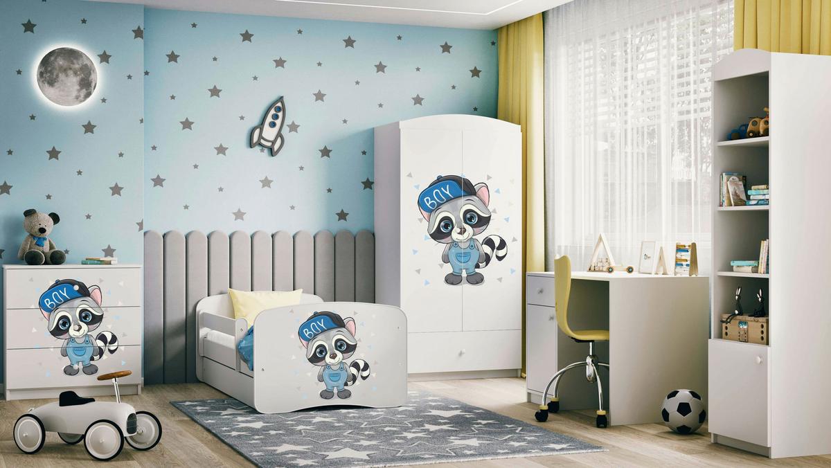 Kinder-/Juniorbett Babydreams inkl. Matratze 80x160 - Birkefarben/Weiß, MODERN, Holz/Holzwerkstoff (80/160cm) - MID.YOU