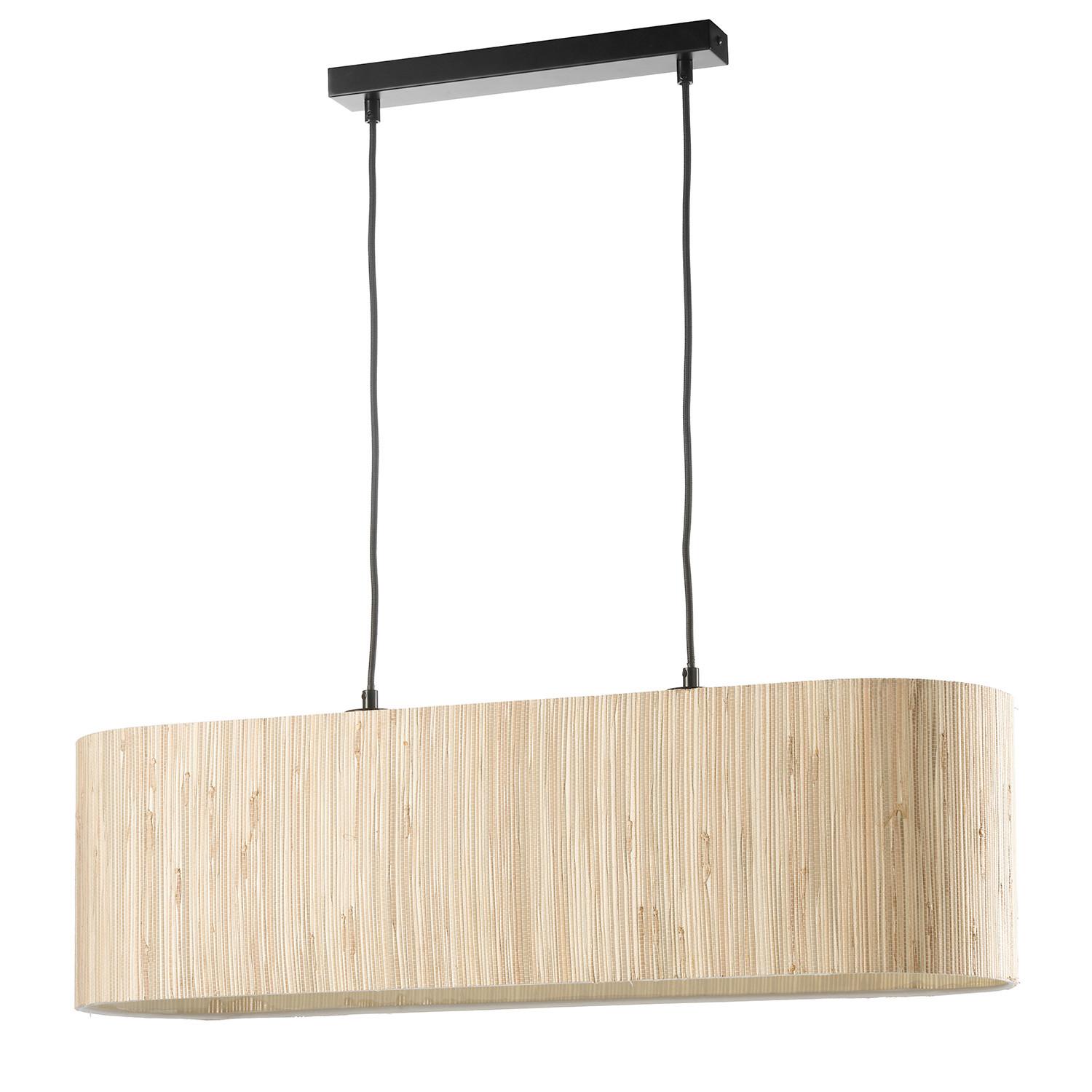 Pendelleuchte Madu Creme Schwarz L: 78 cm - Creme/Schwarz, Natur, Textil/Metall (78/22/105cm)