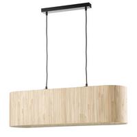 Pendelleuchte Madu Creme Schwarz L: 78 cm - Creme/Schwarz, Natur, Textil/Metall (78/22/105cm)