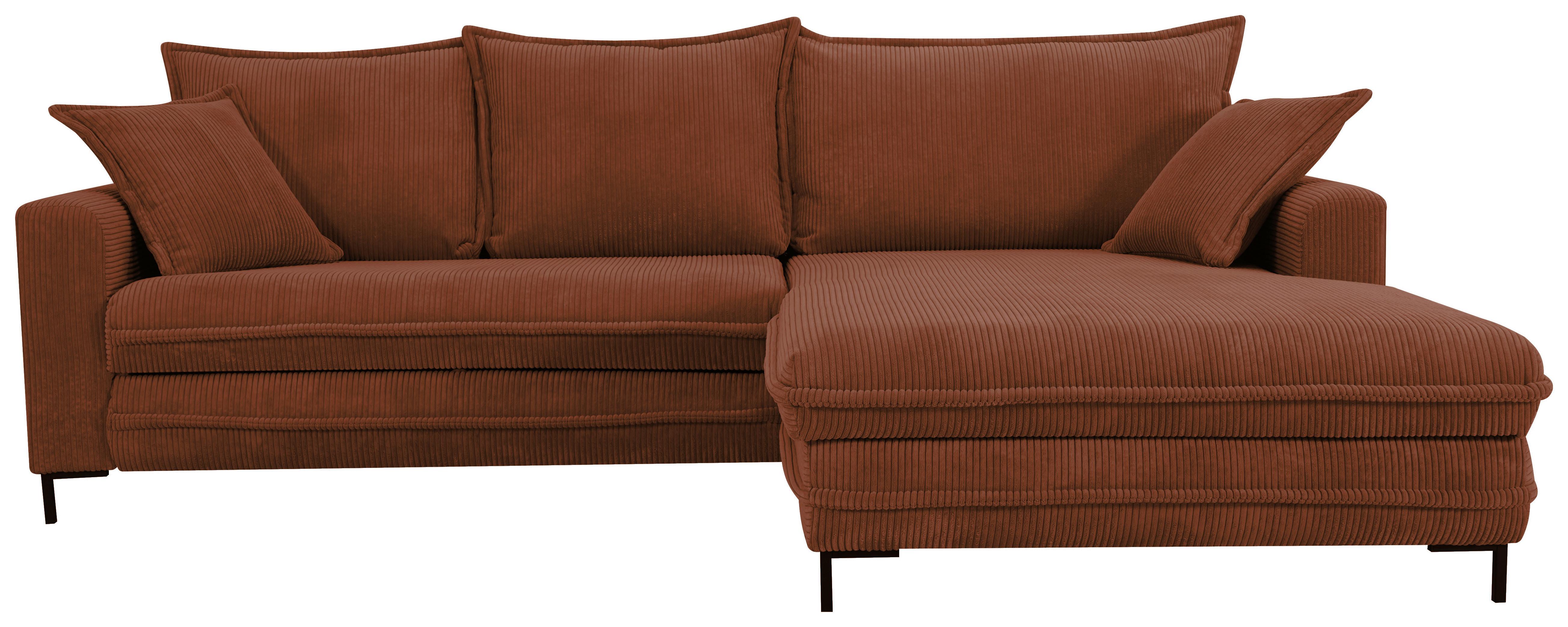 Ecksofa Armilla Rostfarben S: 272x174 cm - Rostfarben/Schwarz, Design, Textil (272/174cm) - MID.YOU