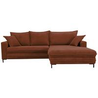 Ecksofa Armilla Rostfarben S: 272x174 cm - Rostfarben/Schwarz, Design, Textil (272/174cm) - MID.YOU