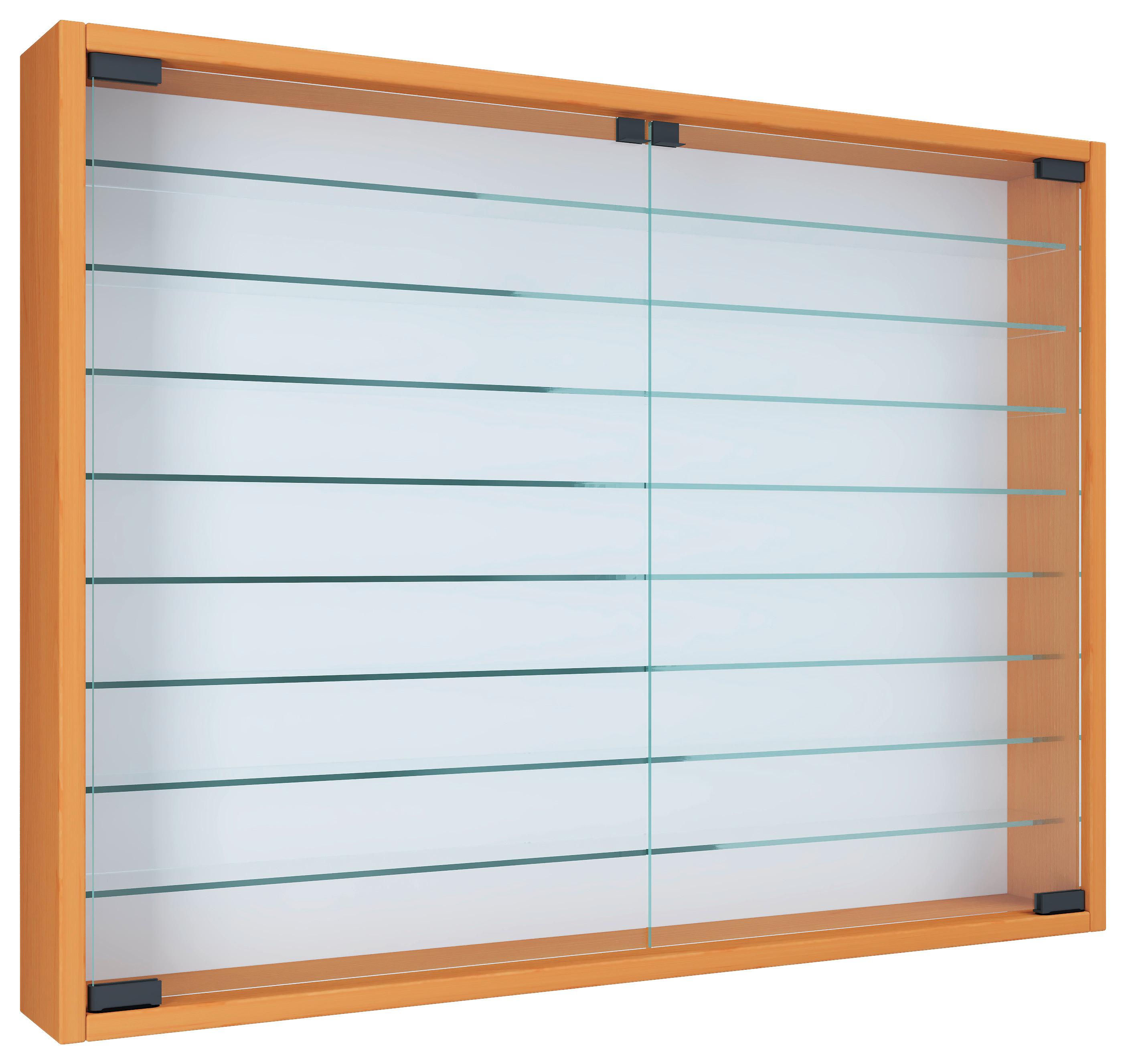 Hängevitrine Mandosa Xxl B: 80 Cm Buchefarben - Buchefarben, MODERN, Glas/Holzwerkstoff (80/60/10cm) - MID.YOU