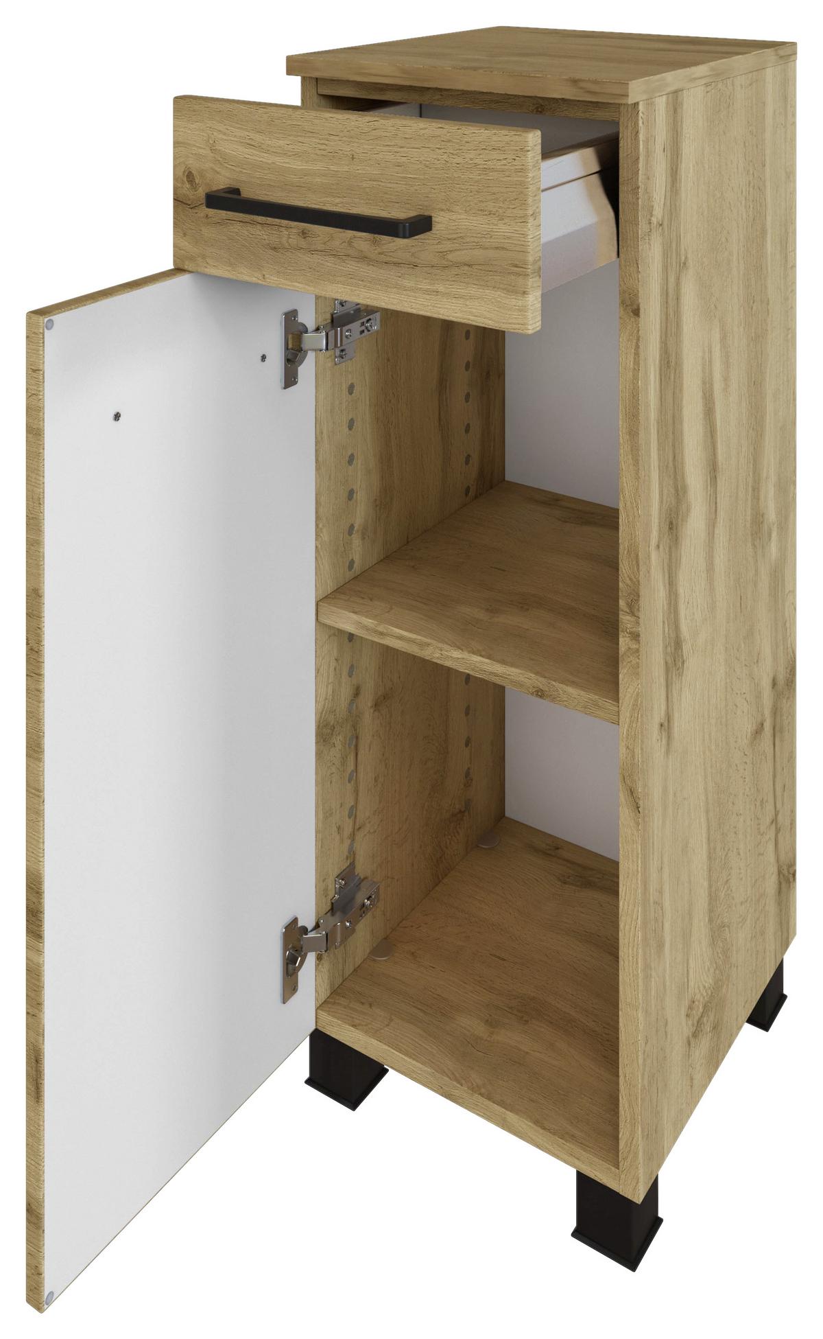 Badmöbel-Set Manchester B: 90 cm Eiche Wotan Dekor - Eichefarben, MODERN, Holzwerkstoff (90cm) - Held