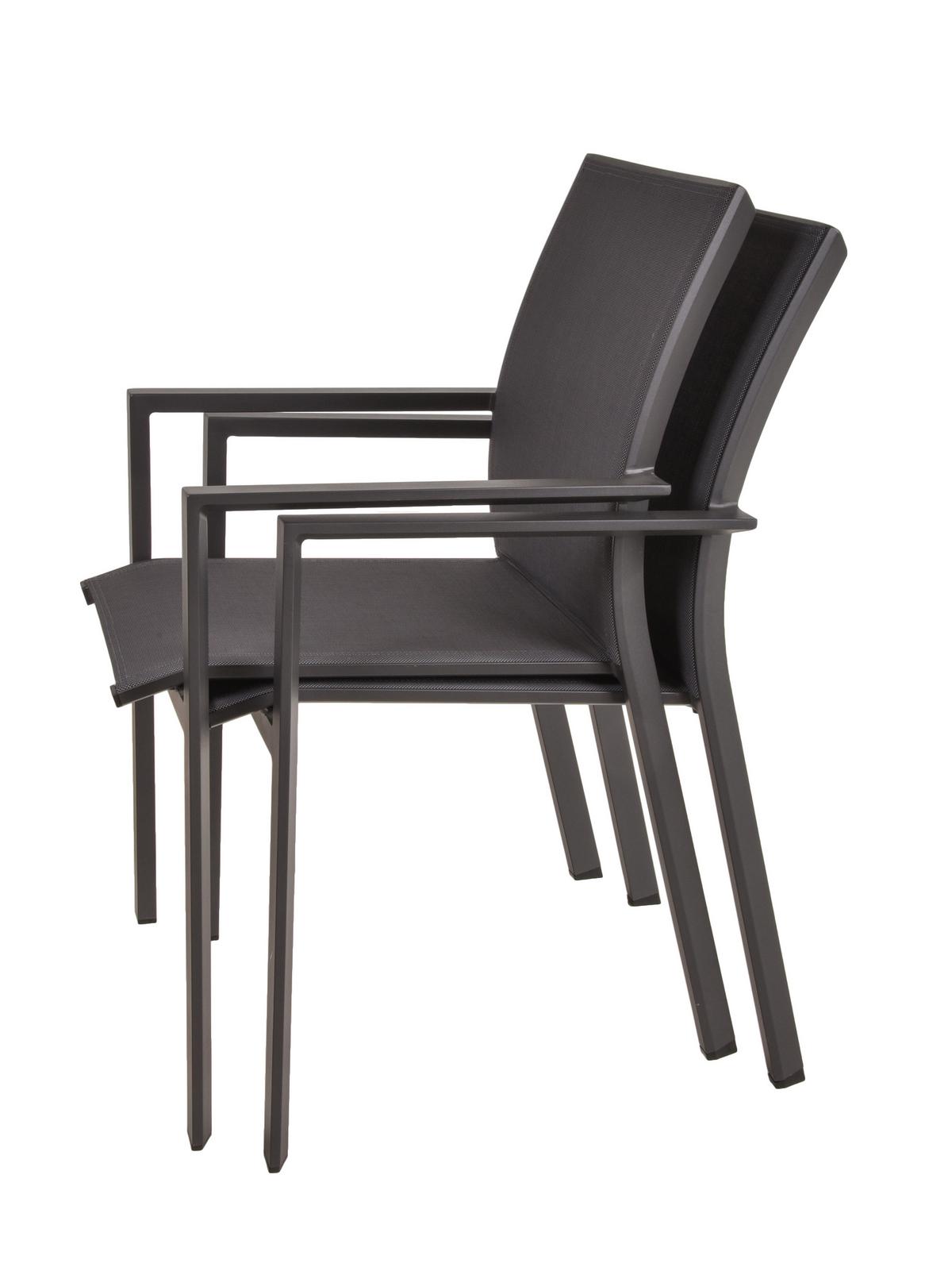 Gartenmöbel Set 3-Tlg. Elena Dunkelgrau/Schwarz - Dunkelgrau/Schwarz, Basics, Kunststoff/Metall (56,5/89/61cm) - Gardenson