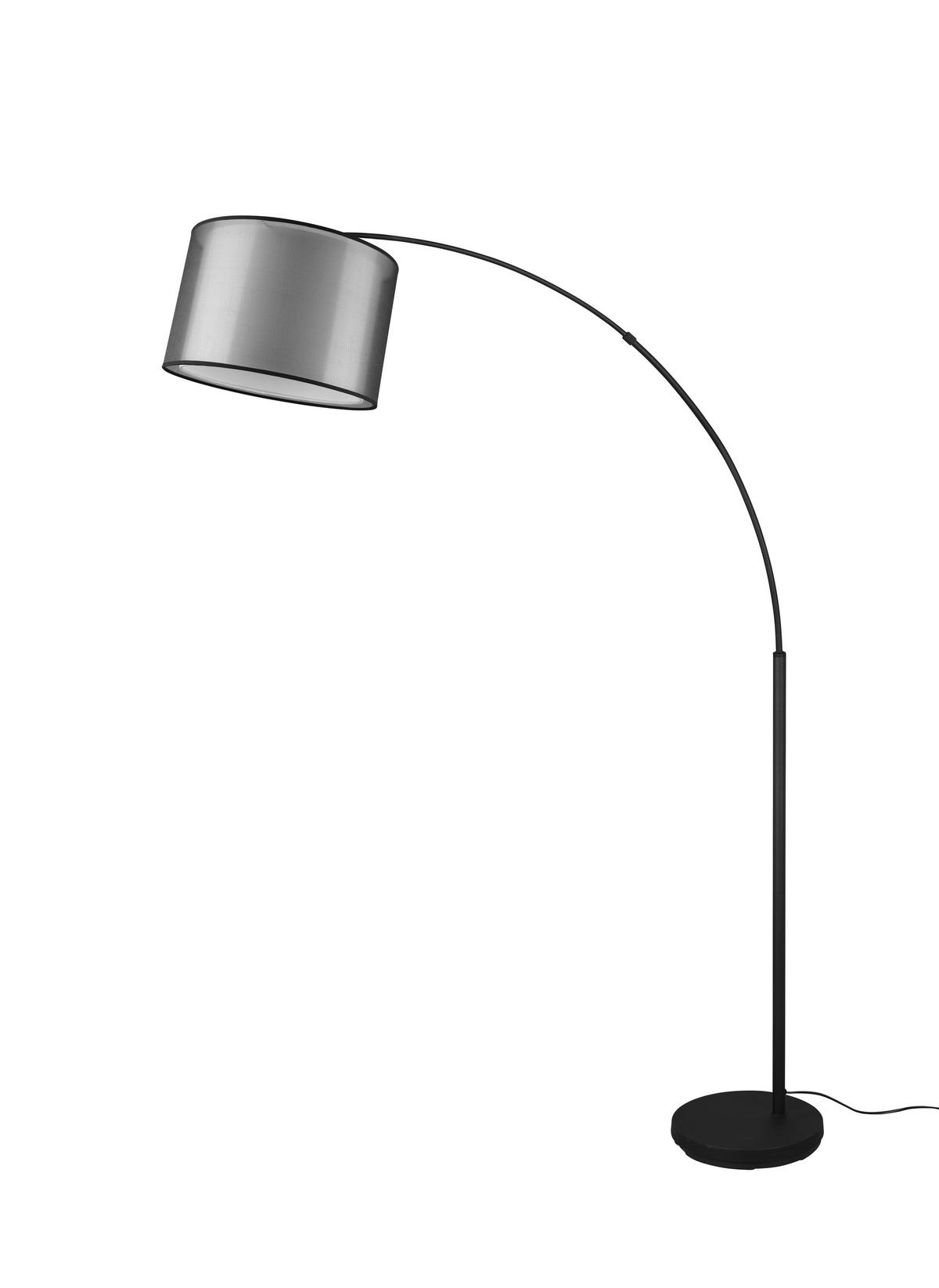 Stehlampe Burton Grau, Schwarz 411490132 Burton - Schwarz/Grau, Basics, Textil/Metall (35/171cm) - Trio Leuchten