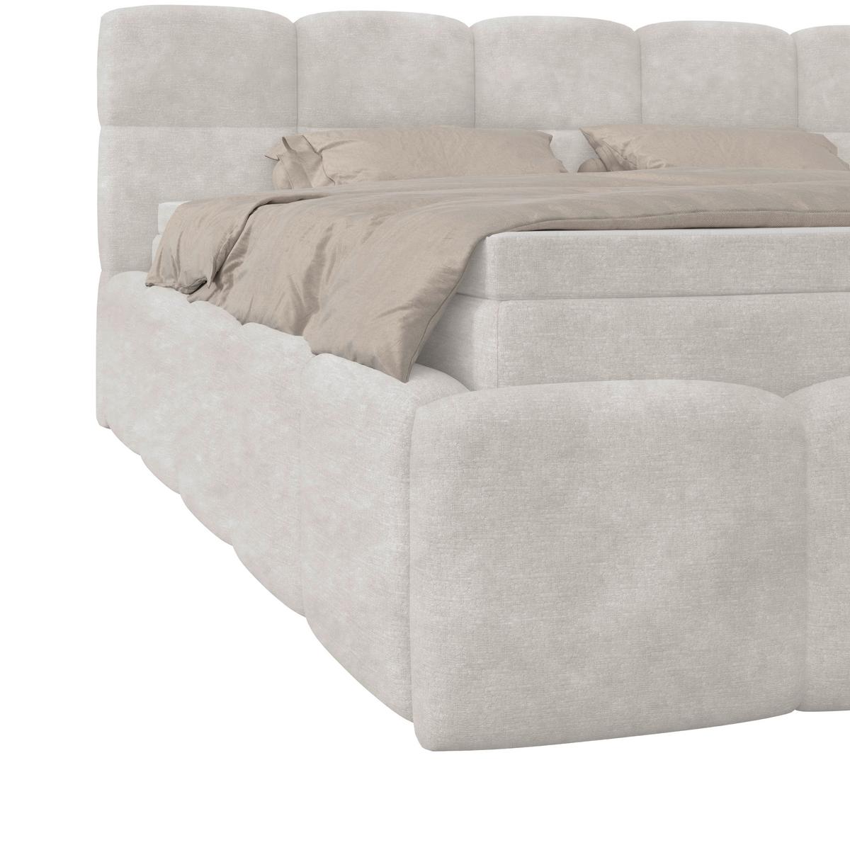 Polsterbett Noe Cremefarben 180x200 cm - Creme/Schwarz, Trend, Textil/Metall (180/200cm)