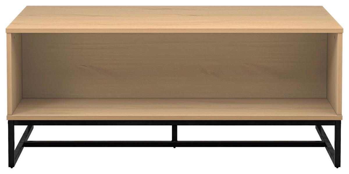 Couchtisch Vivo - Eichefarben/Schwarz, Design, Holz/Metall (110/60/45cm) - Livetastic