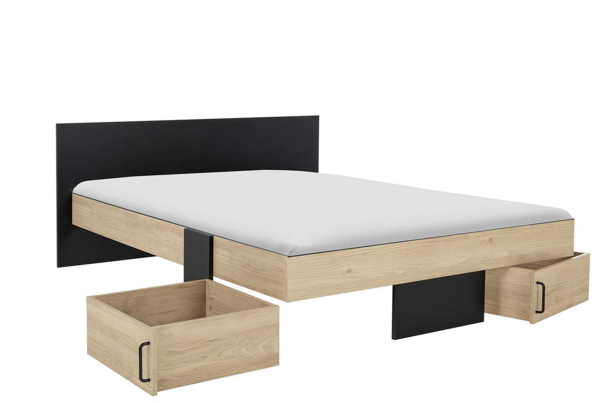 Stauraumbett Swivel 180x200 cm - Kastanienfarben/Schwarz, Basics, Holzwerkstoff (180/200cm)