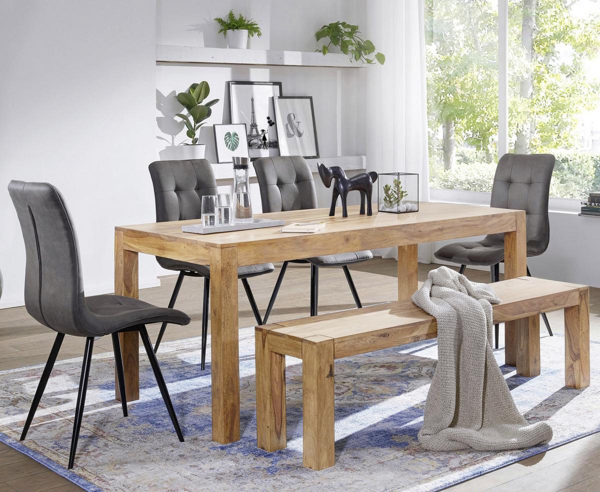 Sitzbank Mumbai Akazie Massiv, B: 180 Cm - Akaziefarben, MODERN, Holz (180/45/35cm) - MID.YOU