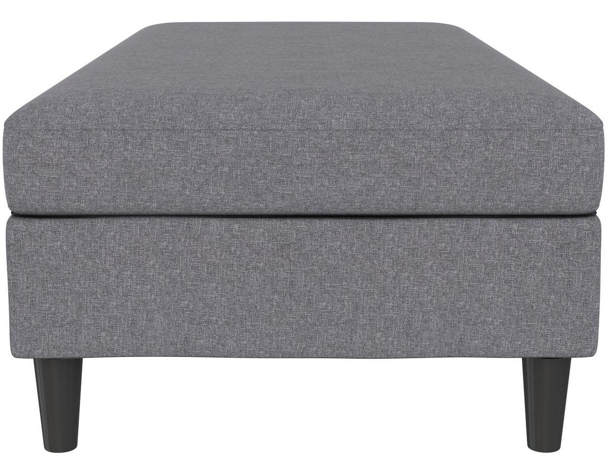 Hocker Hannover Grau, mit Stauraum - Schwarz/Grau, Basics, Textil (130/43/69cm) - Livetastic