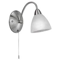 Wandleuchte 13312_pasto - Alabasterfarben/Nickelfarben, KONVENTIONELL, Glas/Metall (18/22,5cm) - Eglo