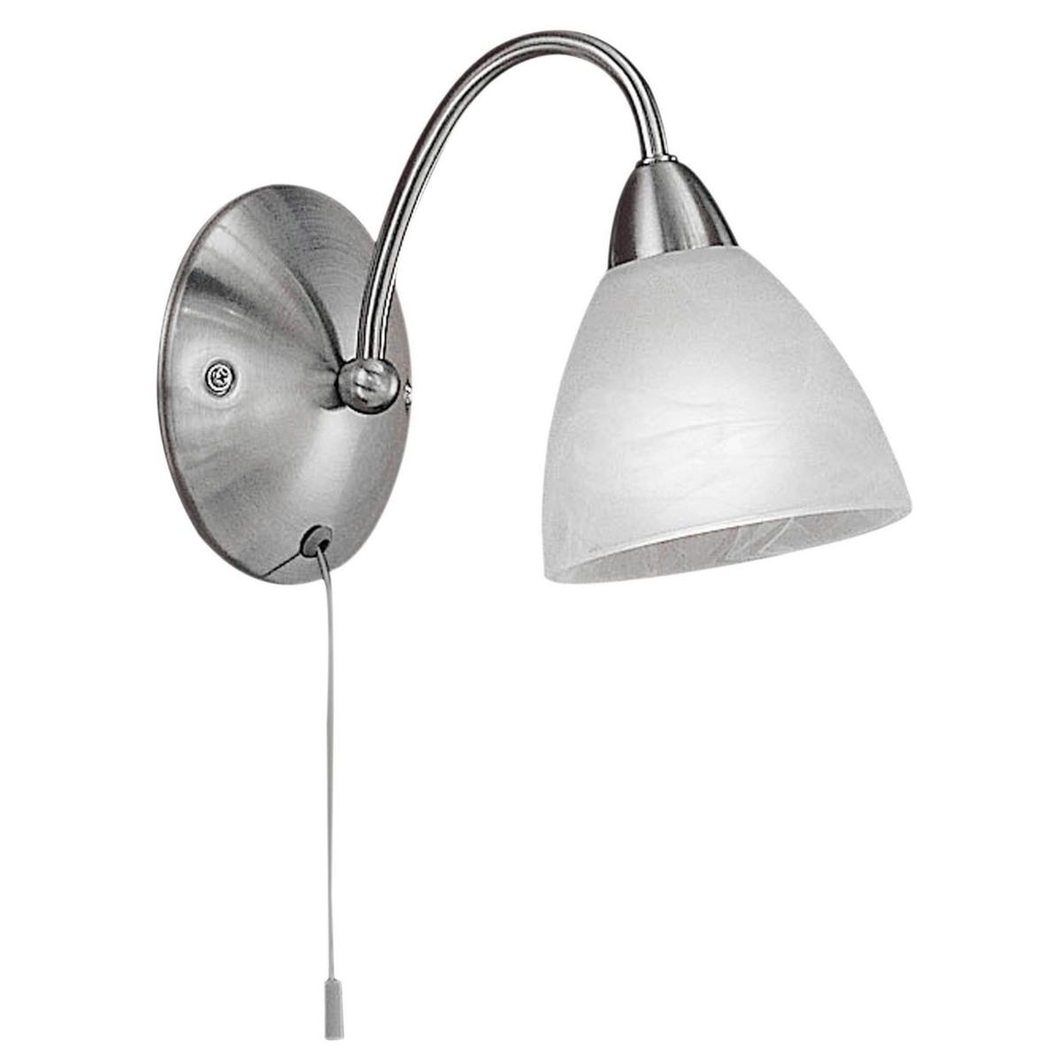 Wandleuchte 13312_pasto - Alabasterfarben/Nickelfarben, KONVENTIONELL, Glas/Metall (18/22,5cm) - Eglo