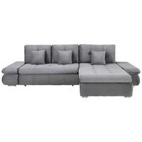 Rohová sedačka ENRICO, oboustranná, antracitová - černá/barvy chromu, Konvenční, kov/textil (303/88/185cm) - Based