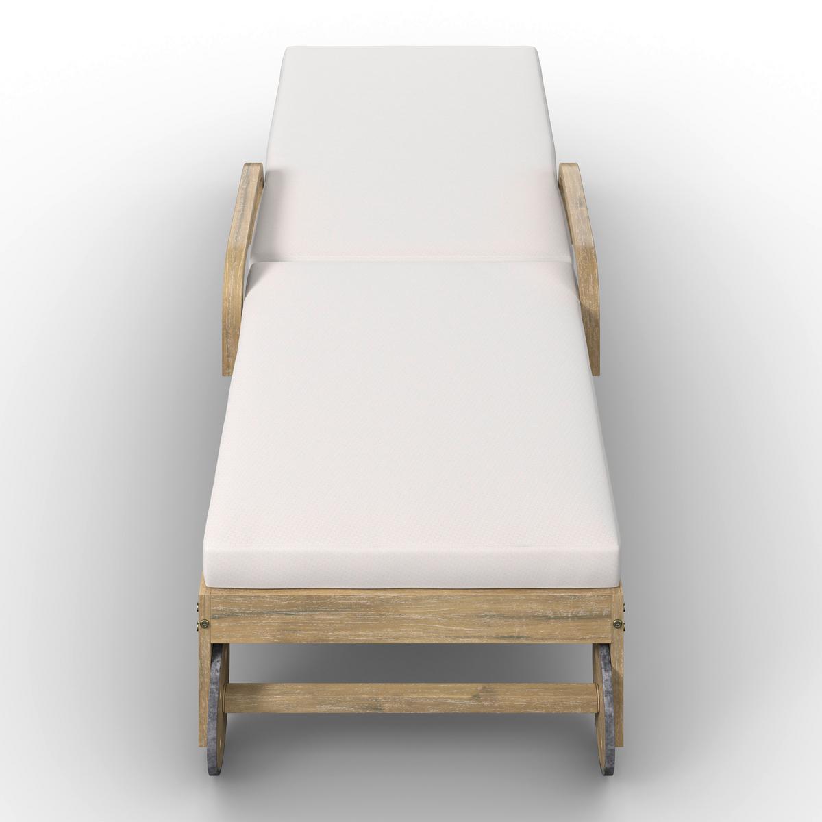 ZÁHRADNÉ LEŽADLO ELJA - farba akácie/sivá, Modern, drevo/textil (200/90/75cm) - Bessagi Garden