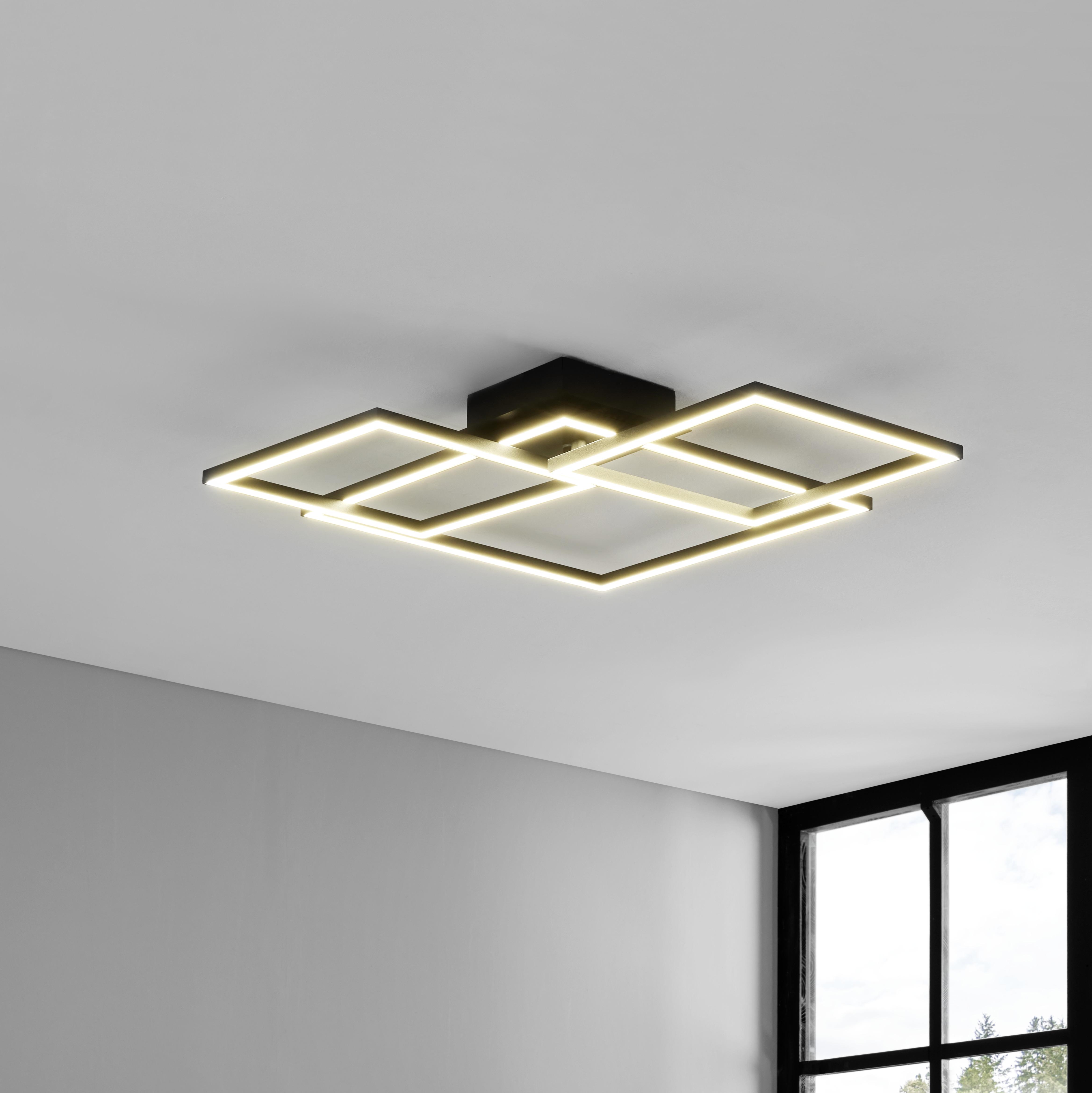 Stropní Led Svítidlo Emilian, Včet. Led 18w - černá, Moderní, kov/plast (55,2/47,5/7,6cm) - Premium Living