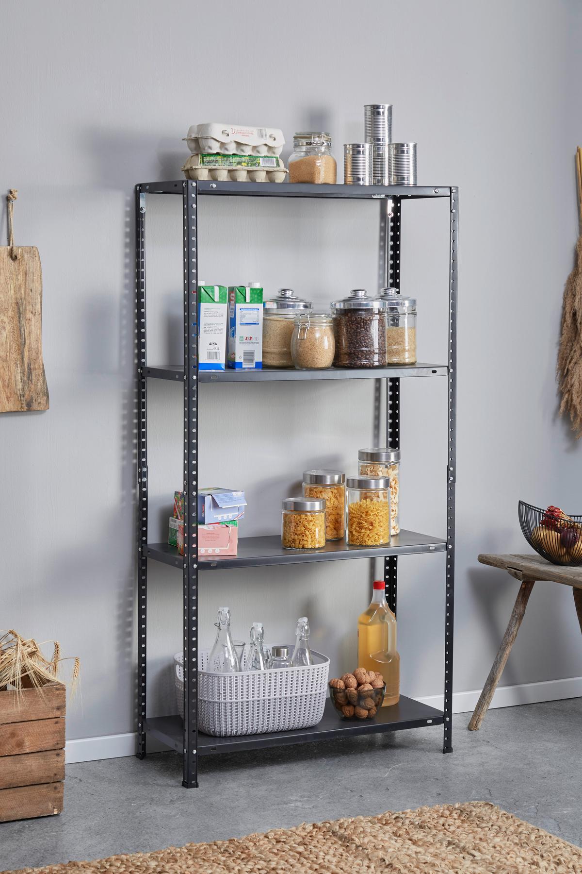 Schraubregal Stahl 75x150x30 Cm 40kg/boden - Schwarz, MODERN, Metall (75/150/30cm) - Homezone