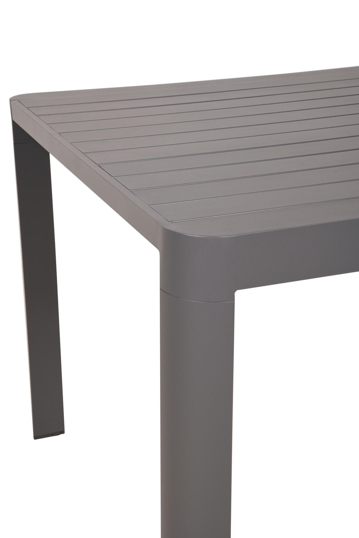 Gartentisch Amira - Anthrazit/Schwarz, Basics, Kunststoff/Metall (149/97/75cm) - Gardenson