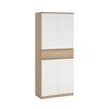 Schuhschrank Naia Weiß, Eichefarben, B: 80,4 Cm - Eichefarben/Weiß, Design, Holzwerkstoff (80,4/191,7/40cm) - Livetastic