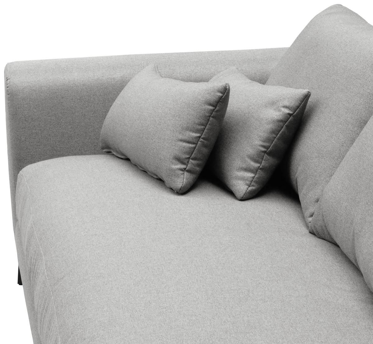 Ecksofa Berlin Webstoff Grau 313x172 Cm - Schwarz/Grau, Design, Textil (313/172cm) - Livetastic