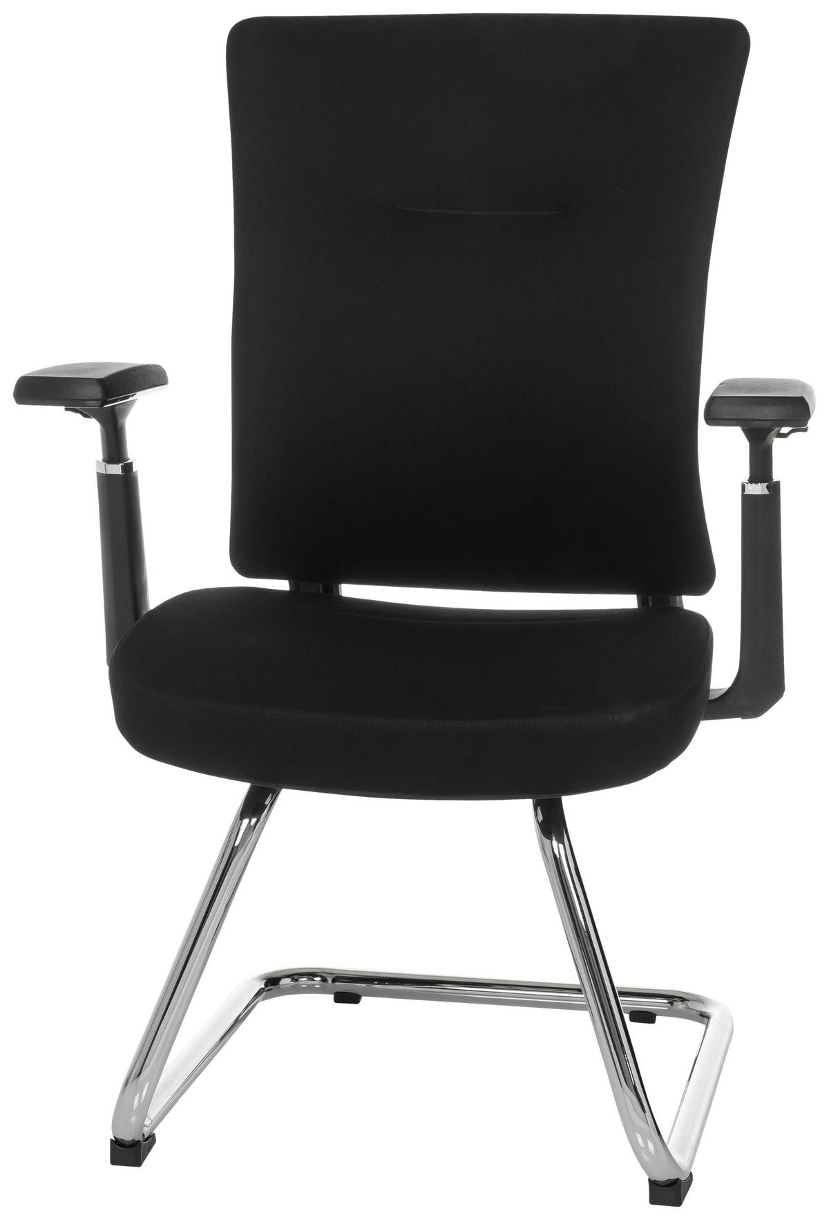 Besucherstuhl Captivo Pro V Schwarz B: 67 cm - Silberfarben/Schwarz, MODERN, Kunststoff/Textil (67/100/62cm) - MID.YOU