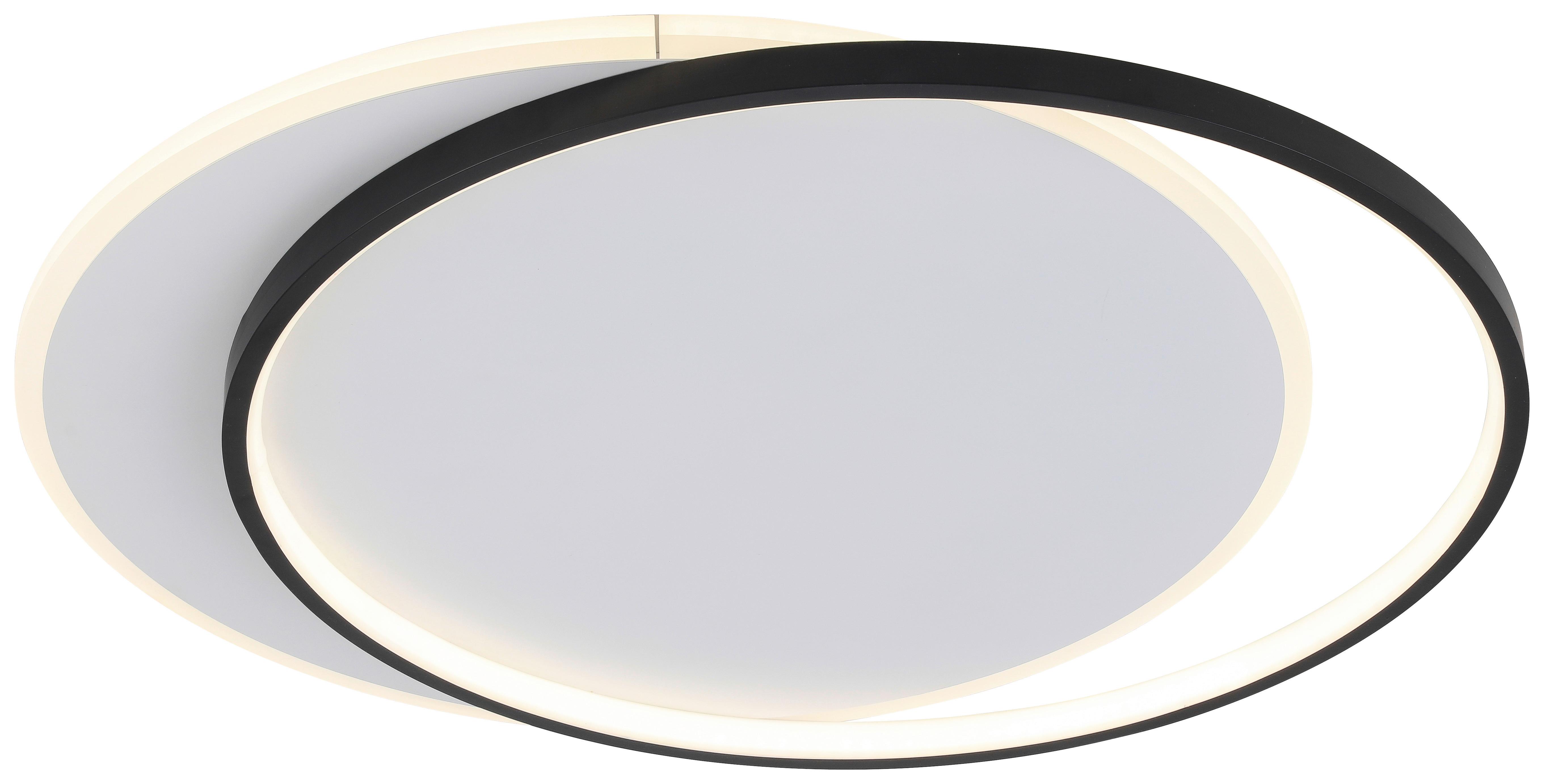 LED-Deckenleuchte Rosalia L: 55 cm Rund - Schwarz/Weiß, MODERN, Kunststoff/Metall (55/48,5/6cm) - Luca Bessoni