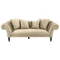 3-Sitzer-Sofa Cupido Beige Samt - Beige/Schwarz, Design, Textil (242/91/104cm) - MID.YOU