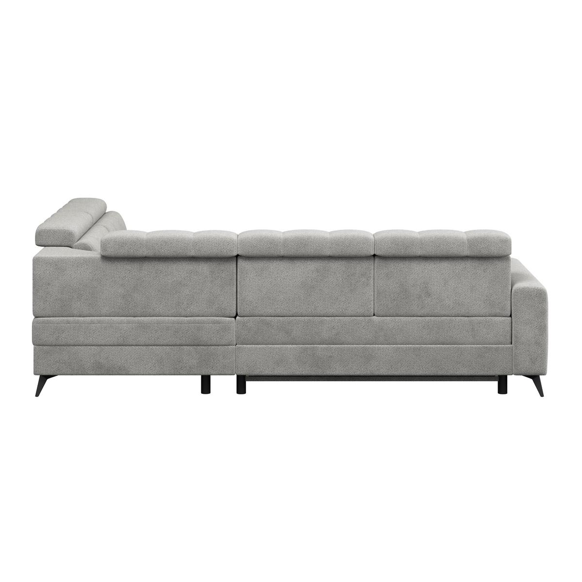 Ecksofa Barletta New Velours Hellgrau, 289x228cm - Hellgrau/Schwarz, ROMANTIK / LANDHAUS, Textil (289/228cm) - Luca Bessoni
