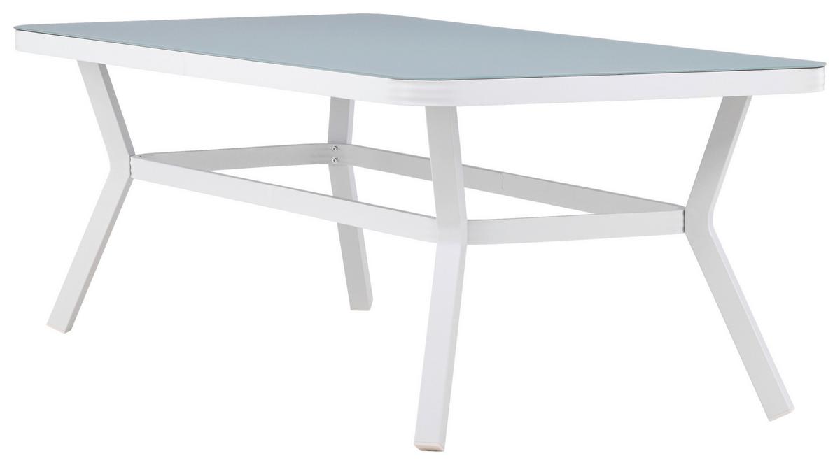 Gartentisch Virya - Weiß, KONVENTIONELL, Stein/Metall (200/100/74cm) - Gardenson