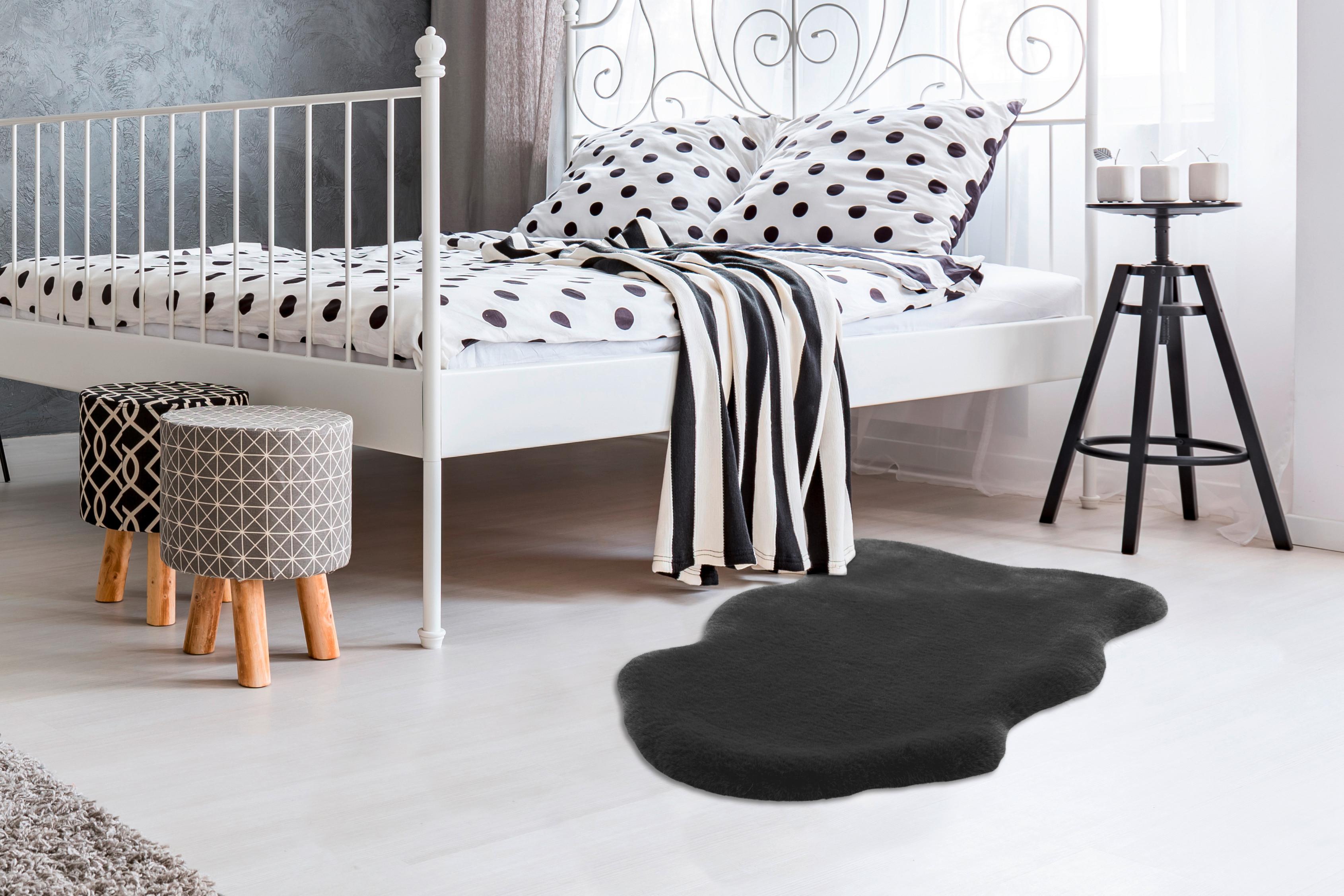 Kunstfell Rabbit Anthrazit 60x90 cm Textil - Anthrazit, Trend, Textil (60/90cm) - Kayoom
