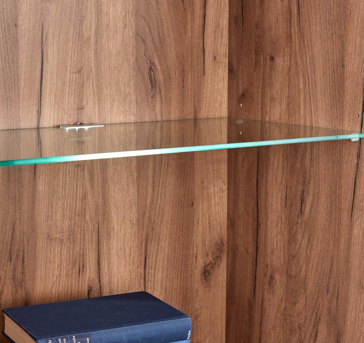 Vitrin Avensis New - tölgyfa színű/fehér, Konventionell, faalapú anyag/Üveg (60/205,7/37,1cm) - Luca Bessoni