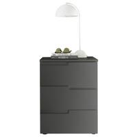 Nočný stolík SPICE 3 3 zásuvky, v grafitovom dekore - čierna/grafitová, Modern, kompozitné drevo/plast (46,2/60,9/40cm)