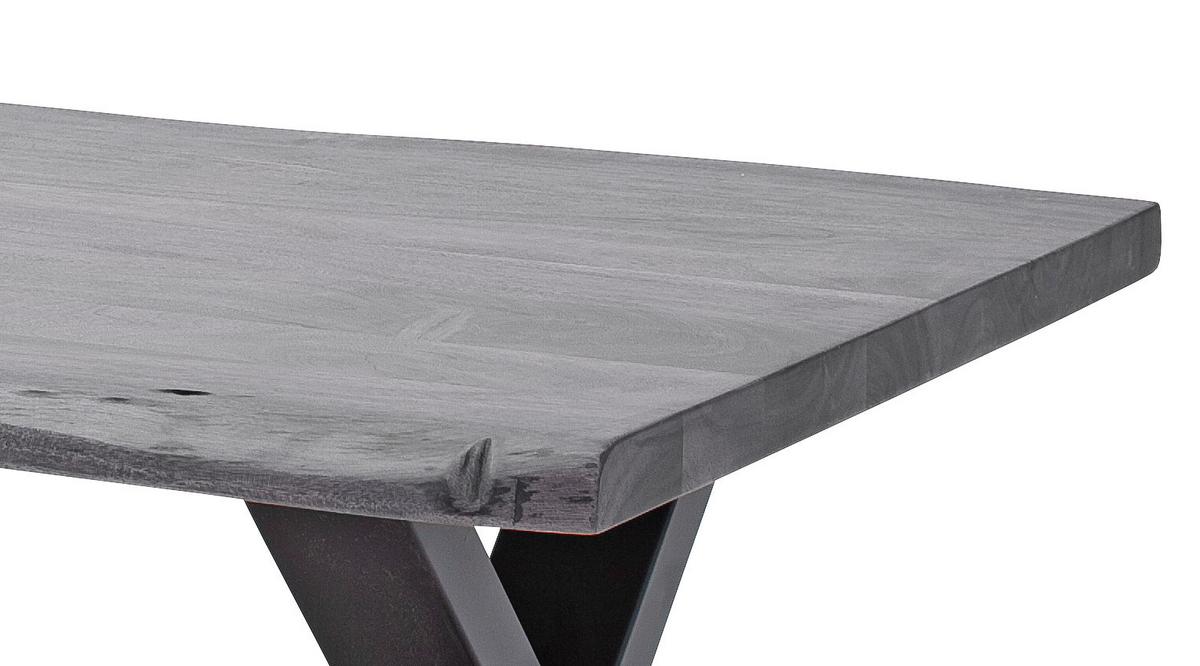 Couchtisch Holz Massiv Cartagena Grau/Anthrazit - Anthrazit/Grau, MODERN, Holz/Metall (110/45/70cm)