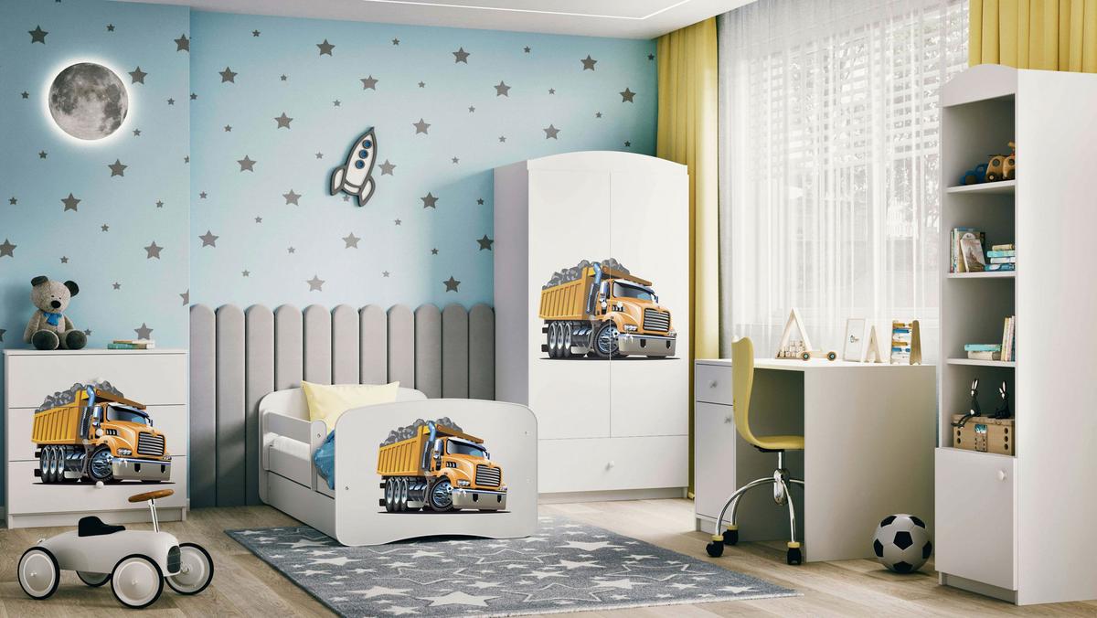 Kinder-/Juniorbett Babydreams inkl. Matratze 80x160 - Birkefarben/Weiß, MODERN, Holz/Holzwerkstoff (80/160cm) - MID.YOU
