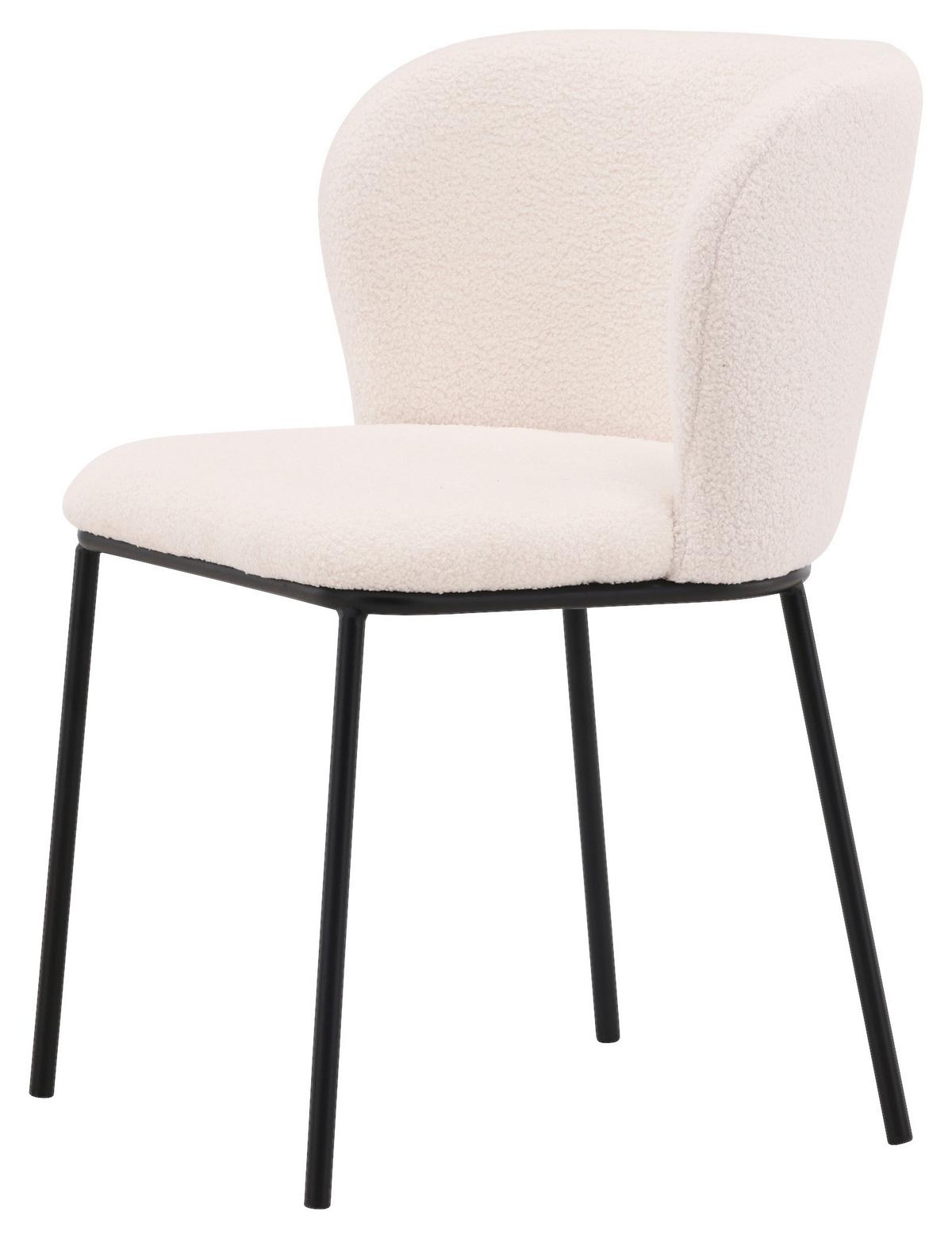 Stuhl-set Edina - Schwarz/Weiß, Design, Textil/Metall (56/55/76cm) - Livetastic