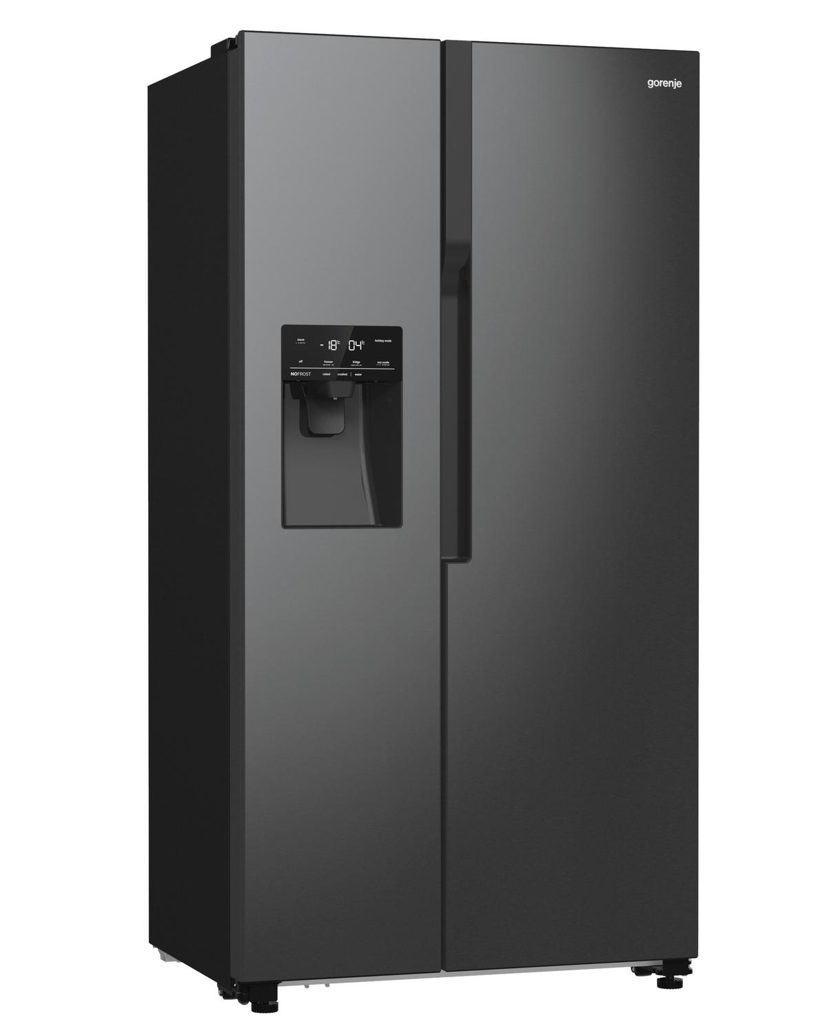 Side-by-side Nrr9185esbxl 2 Türen Schwarz - Schwarz, Basics, Glas/Kunststoff (91,5/178,6/69,8cm) - Gorenje