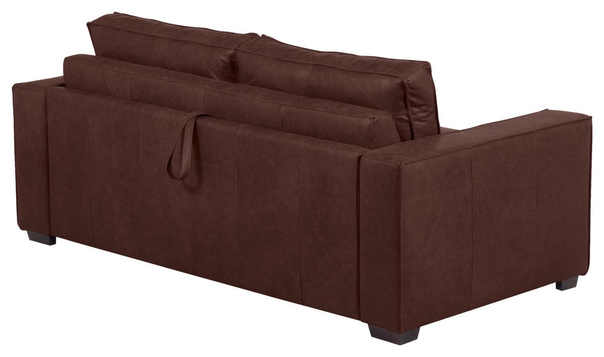 Schlafsofa Texas Braun Anilinleder, B: 203 Cm - Dunkelbraun/Braun, Design, Leder (203/85/99cm) - MID.YOU