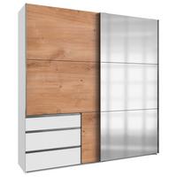 Schwebetürenschrank B: 200 cm Level 36a Weiß/Eiche Dekor - Eichefarben/Weiß, MODERN, Holzwerkstoff (200/216/65cm) - MID.YOU