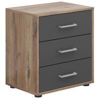 Éjjeliszekrény Smart 3 50/54cm - tölgyfa színű/szürkésfehér, Basics, faalapú anyag (50/54/35cm)