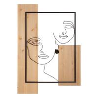 Wanddeko Iron And Wo Naturfarben, Schwarz B: 63,5cm - Schwarz/Naturfarben, Basics, Holzwerkstoff/Metall (63.5/90/2cm)