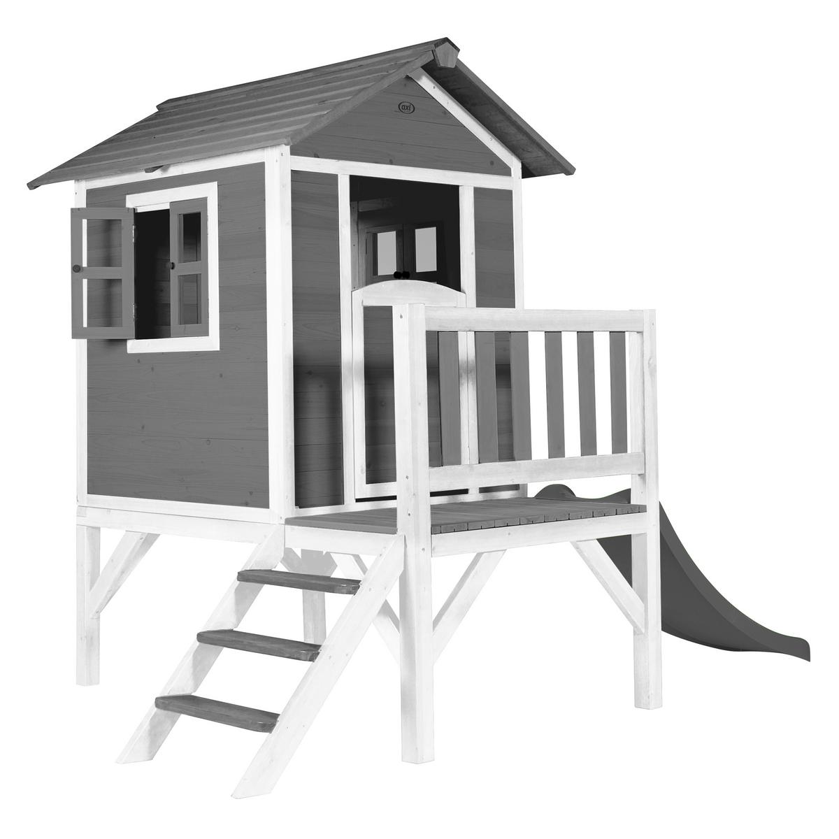Spielhaus Grau/weiß/grau L: 167 B:240 H:189 - Weiß/Grau, LIFESTYLE, Holz/Kunststoff (167/240/189cm)