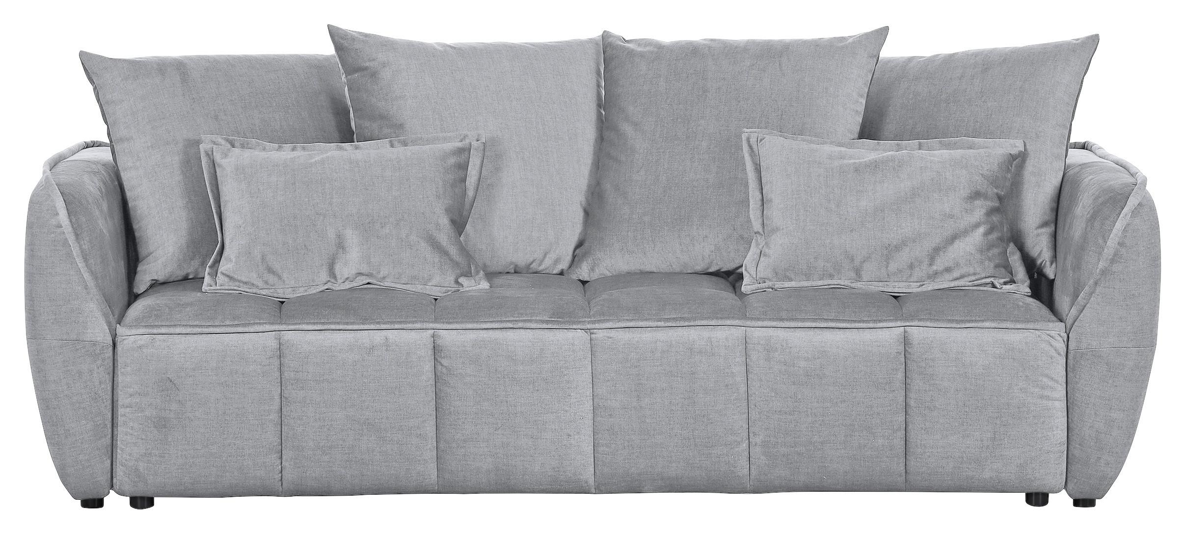 2-Sitzer-Sofa Mit Schlaffunktion Meyford B:250cm - Hellgrau/Schwarz, KONVENTIONELL, Textil (250/70/118cm) - MID.YOU