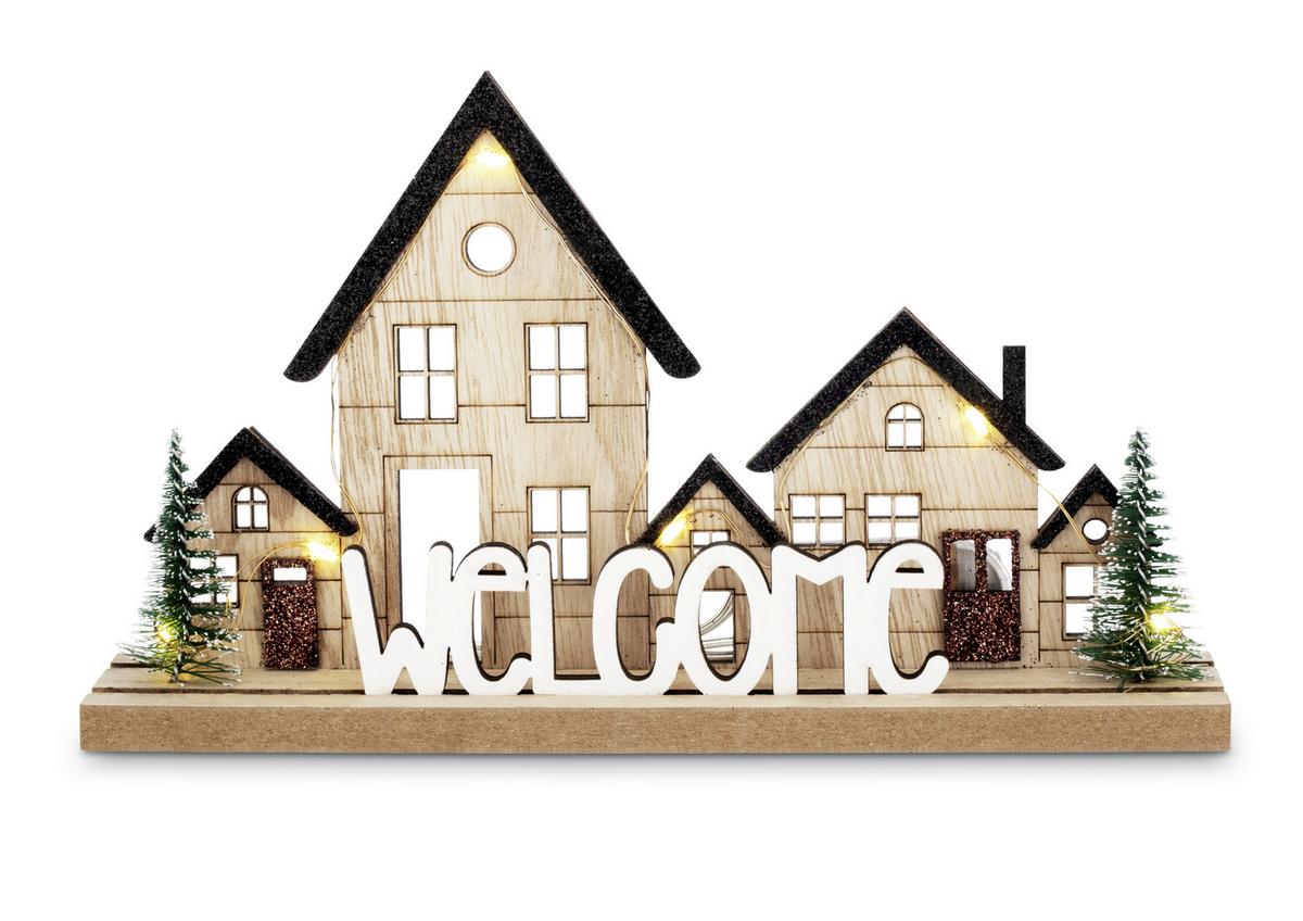 DEKORAČNÍ LED SVÍTIDLO OPL -PAZ- - přírodní barvy, Konvenční, kov/dřevo (22,5/5/12,5cm) - Modern Living