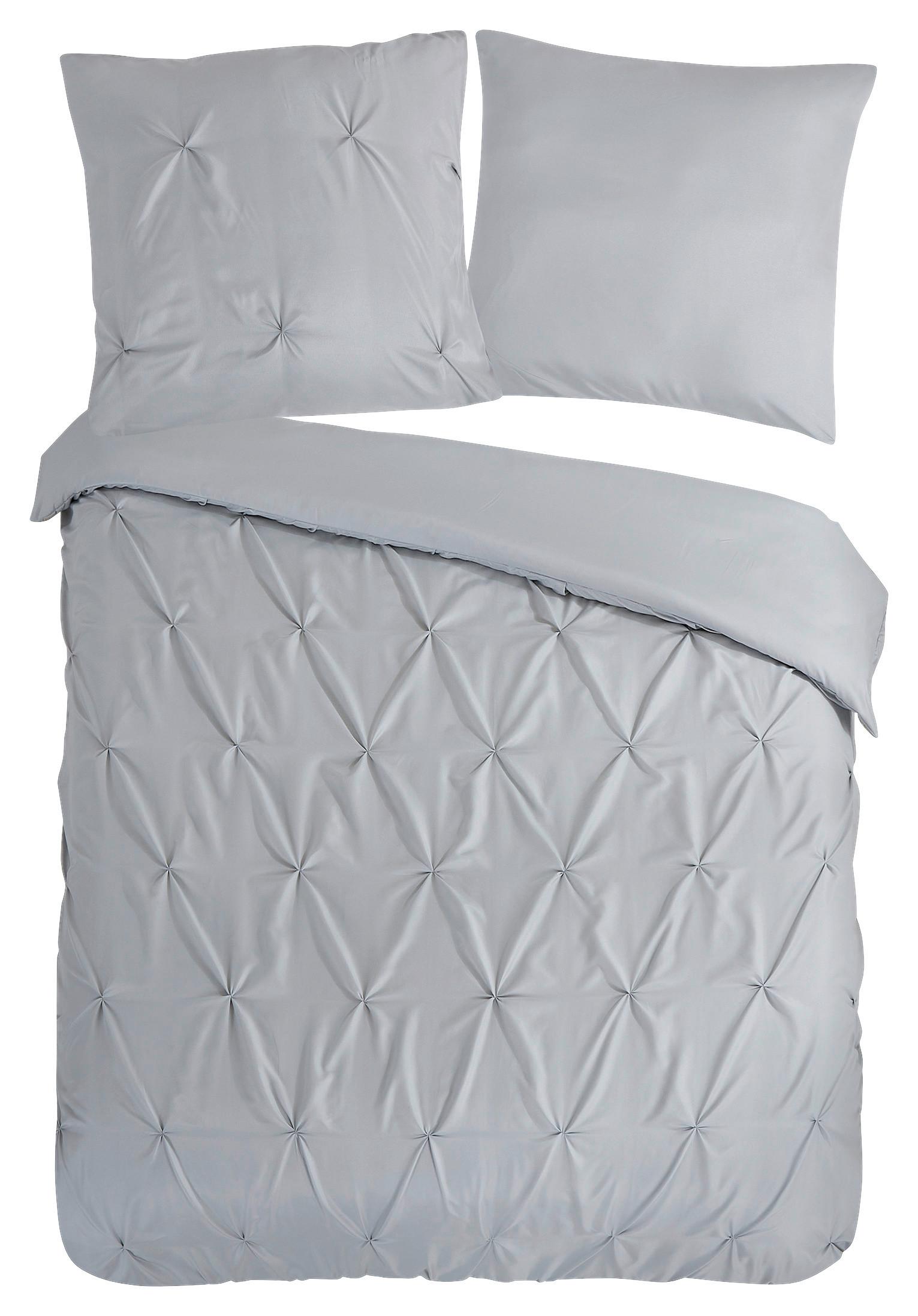 Bettwäsche Elegance Grau Hellgrau 135x200 cm - Hellgrau, Basics, Textil (135/200cm)