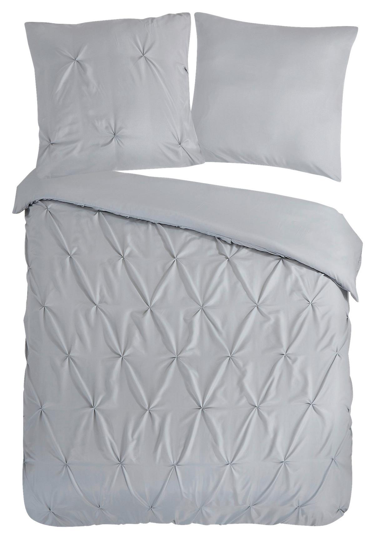 Bettwäsche Elegance Grau Hellgrau 135x200 cm - Hellgrau, Basics, Textil (135/200cm)