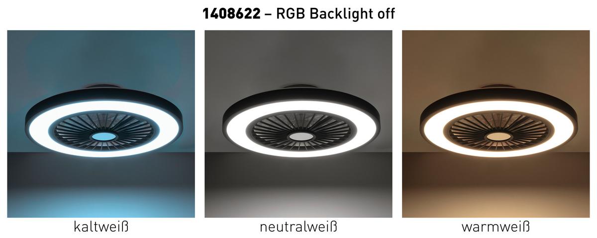 Led-deckenleuchte 1408622 Arioso - Schwarz/Weiß, KONVENTIONELL, Kunststoff/Metall (54/16cm) - Näve